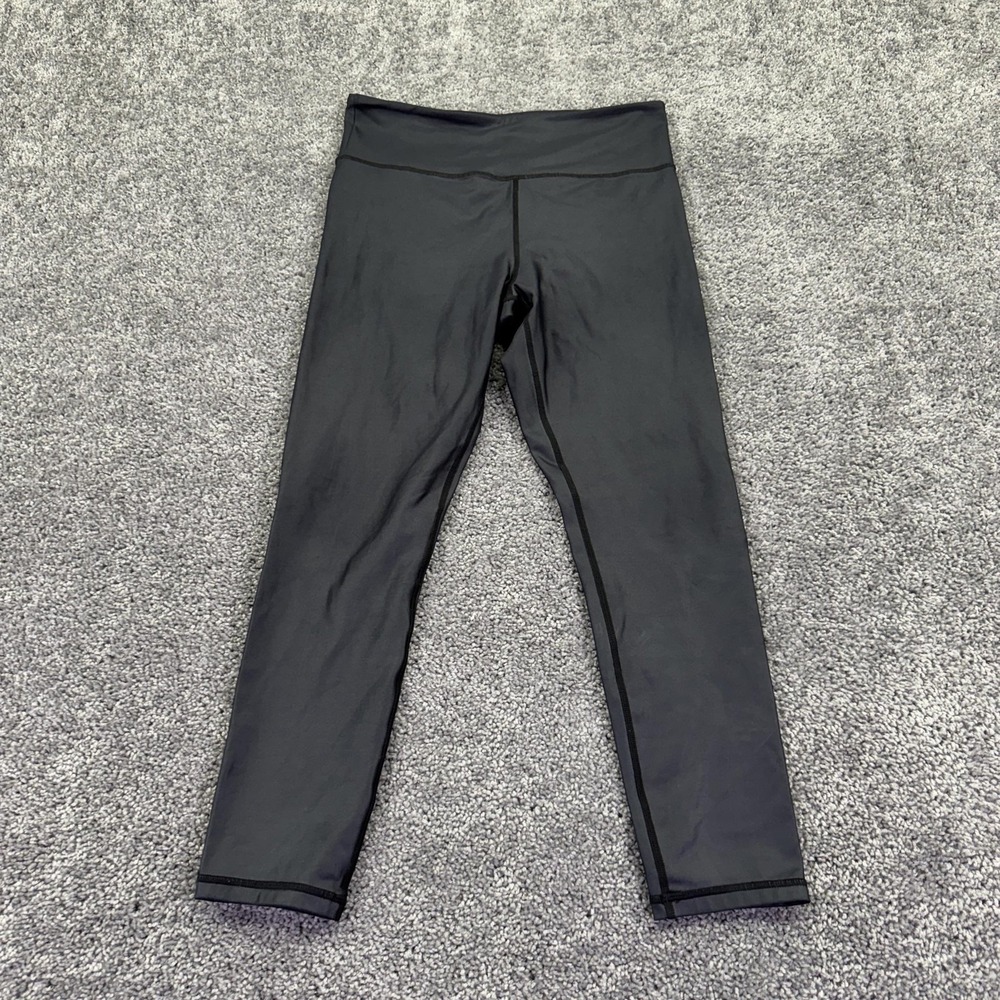 Zyia Active Leggings Womens 12 Black Ankle Stretch Knit Yoga Gym Running Workout